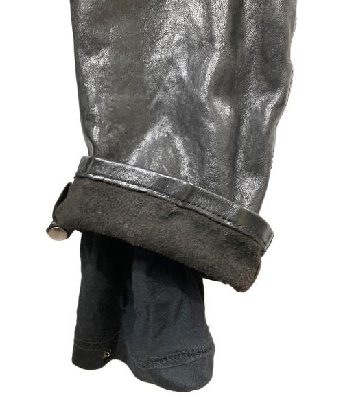 ISAMU KATAYAMA BACKLASH（イサムカタヤマ・バックラッシュ）ISAMU KATAYAMA BACKLASH (イサムカタヤマ・バックラッシュ) ジャパンダブルショルダータンニン製品染めWライダース ブラック サイズ:SIZE Mの古着・服飾アイテム