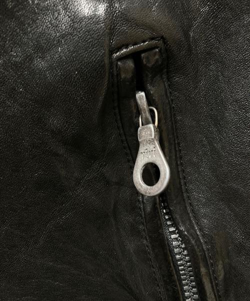 ISAMU KATAYAMA BACKLASH（イサムカタヤマ・バックラッシュ）ISAMU KATAYAMA BACKLASH (イサムカタヤマ・バックラッシュ) ジャパンダブルショルダータンニン製品染めWライダース ブラック サイズ:SIZE Mの古着・服飾アイテム