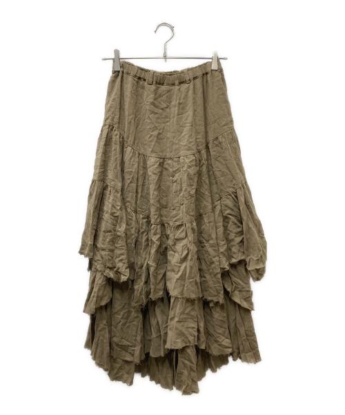 AMBERGLEAM（アンバーグリーム）AMBERGLEAM (アンバーグリーム) 2WAYティアードスカート オリーブ サイズ:FREEの古着・服飾アイテム