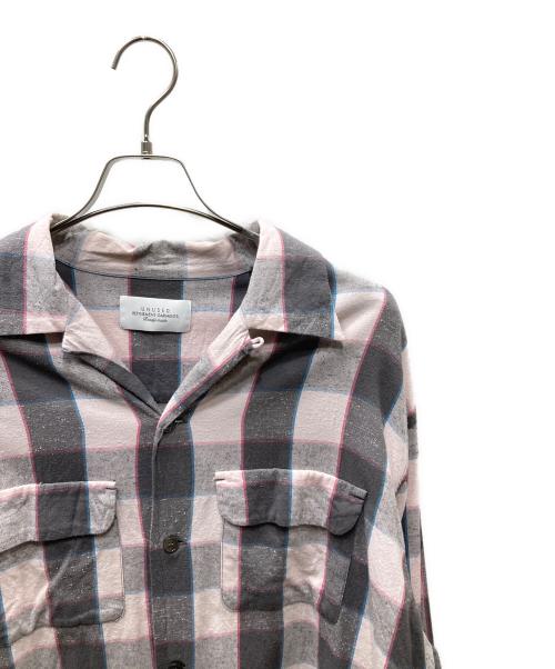 UNUSED（アンユーズド）UNUSED (アンユーズド) Long sleeve check shirt チェックシャツ グレー×ピンク サイズ:SIZE 3の古着・服飾アイテム