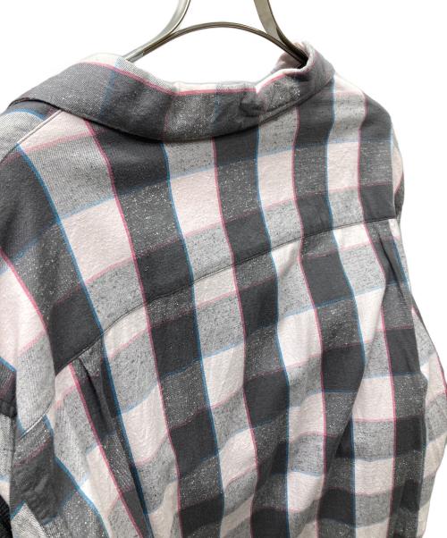 UNUSED（アンユーズド）UNUSED (アンユーズド) Long sleeve check shirt チェックシャツ グレー×ピンク サイズ:SIZE 3の古着・服飾アイテム