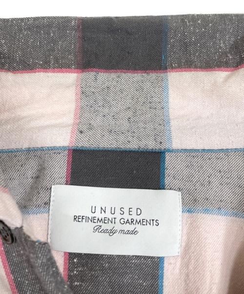 UNUSED（アンユーズド）UNUSED (アンユーズド) Long sleeve check shirt チェックシャツ グレー×ピンク サイズ:SIZE 3の古着・服飾アイテム