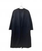 MUSE de Deuxieme Classeミューズ ドゥーズィエム クラス）の古着「リバーロングノーカラーコート」｜ネイビー