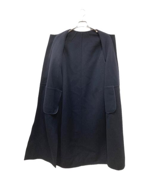 MUSE de Deuxieme Classe（ミューズ ドゥーズィエム クラス）MUSE de Deuxieme Classe (ミューズ ドゥーズィエム クラス) リバーロングノーカラーコート ネイビー サイズ:38の古着・服飾アイテム