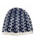 CHANEL (シャネル) カシミヤシルクニット帽 ネイビー：60000円