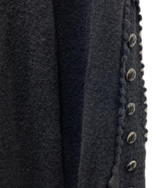 mina perhonen（ミナ ペルホネン）mina perhonen (ミナ ペルホネン) デザインカーディガン ブラック サイズ:36の古着・服飾アイテム