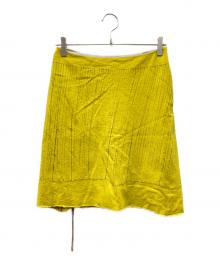 mina perhonen（ミナ ペルホネン）の古着「ウールデザインスカート」｜イエロー