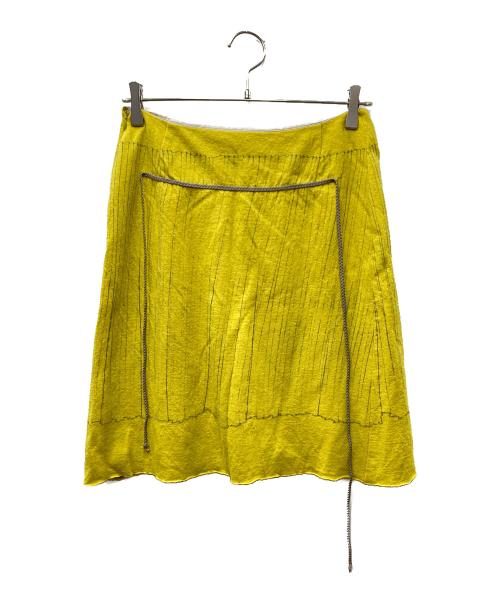 mina perhonen（ミナ ペルホネン）mina perhonen (ミナ ペルホネン) ウールデザインスカート イエロー サイズ:不明の古着・服飾アイテム