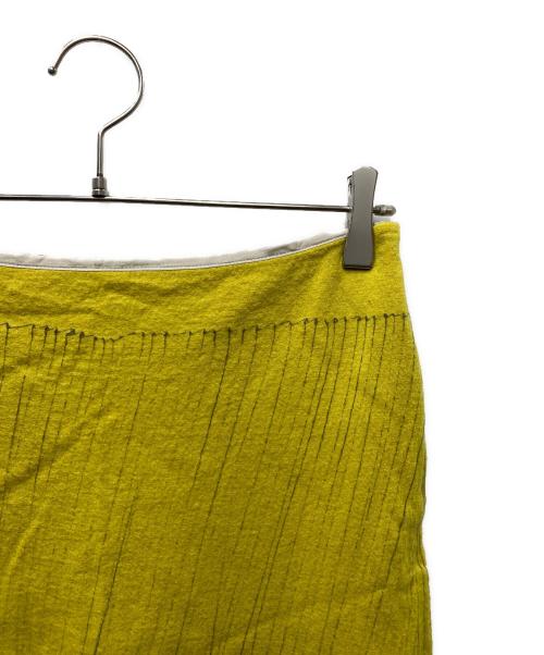 mina perhonen（ミナ ペルホネン）mina perhonen (ミナ ペルホネン) ウールデザインスカート イエロー サイズ:不明の古着・服飾アイテム