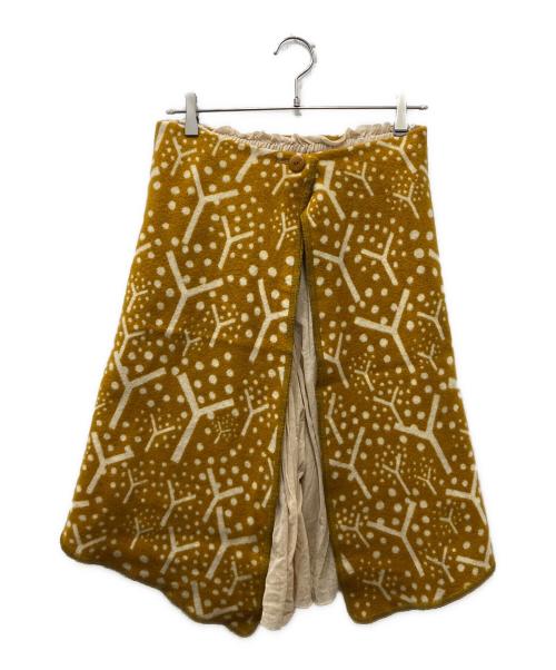 mina perhonen（ミナ ペルホネン）mina perhonen (ミナ ペルホネン) ウールスカート イエロー サイズ:38の古着・服飾アイテム