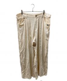 Maison MIHARA YASUHIRO（メゾン ミハラ ヤスヒロ）の古着「レーヨンコーデュロイワイドパンツ」｜アイボリー