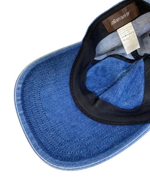 masu（エムエーエスユー）MASU (エムエーエスユー) エンブロイダリーウォッシュドデニムキャップ インディゴの古着・服飾アイテム