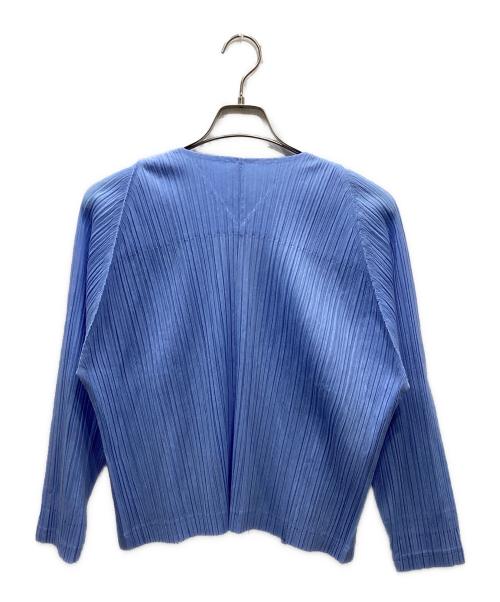 PLEATS PLEASE（プリーツプリーズ）PLEATS PLEASE (プリーツプリーズ) RAMIE PLEATS プリーツカーディガン ブルー サイズ:不明(表記無)の古着・服飾アイテム