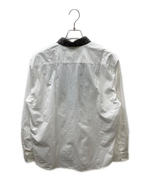 TOGA VIRILIS（トーガ ビリリース）TOGA VIRILIS (トーガ ビリリース) Fabric Triangle Panel LS 切替長袖シャツ ホワイト サイズ:46の古着・服飾アイテム