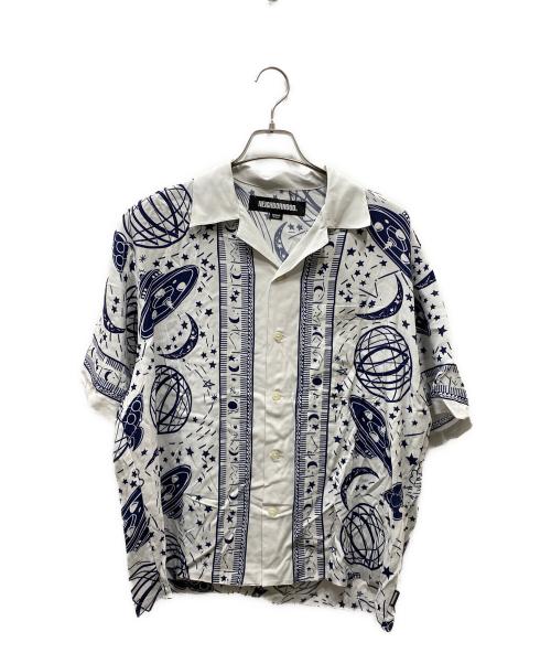 NEIGHBORHOOD（ネイバーフッド）NEIGHBORHOOD (ネイバーフッド) COSMIC HAWAIIAN SHIRT コズミックハワイアンシャツ ホワイト×ネイビー サイズ:Mの古着・服飾アイテム