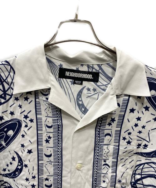 NEIGHBORHOOD（ネイバーフッド）NEIGHBORHOOD (ネイバーフッド) COSMIC HAWAIIAN SHIRT コズミックハワイアンシャツ ホワイト×ネイビー サイズ:Mの古着・服飾アイテム