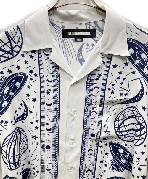 NEIGHBORHOOD（ネイバーフッド）NEIGHBORHOOD (ネイバーフッド) COSMIC HAWAIIAN SHIRT コズミックハワイアンシャツ ホワイト×ネイビー サイズ:Mの古着・服飾アイテム