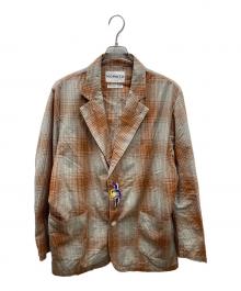 NOMA t.d.（ノーマティーディー）の古着「Ombre Plaid Jacket With Beading  ジャケット」｜ブラウン