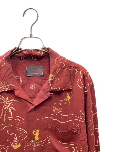 GANGSTERVILLE（ギャングスタービル）GANGSTERVILLE (ギャングスタービル) 総柄オープンカラーシャツ ブラウン サイズ:Mの古着・服飾アイテム