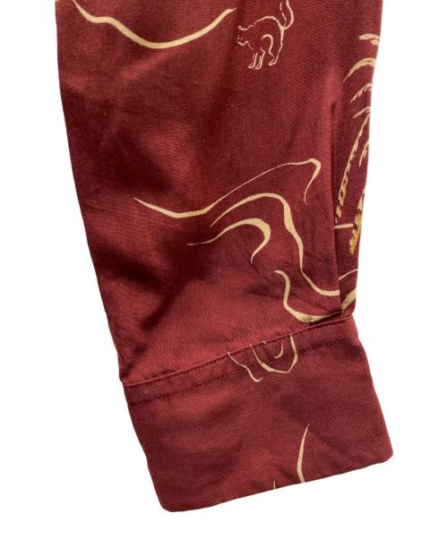 GANGSTERVILLE（ギャングスタービル）GANGSTERVILLE (ギャングスタービル) 総柄オープンカラーシャツ ブラウン サイズ:Mの古着・服飾アイテム