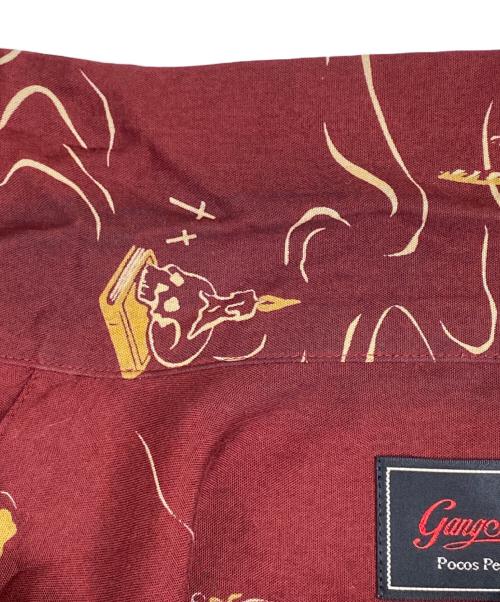 GANGSTERVILLE（ギャングスタービル）GANGSTERVILLE (ギャングスタービル) 総柄オープンカラーシャツ ブラウン サイズ:Mの古着・服飾アイテム