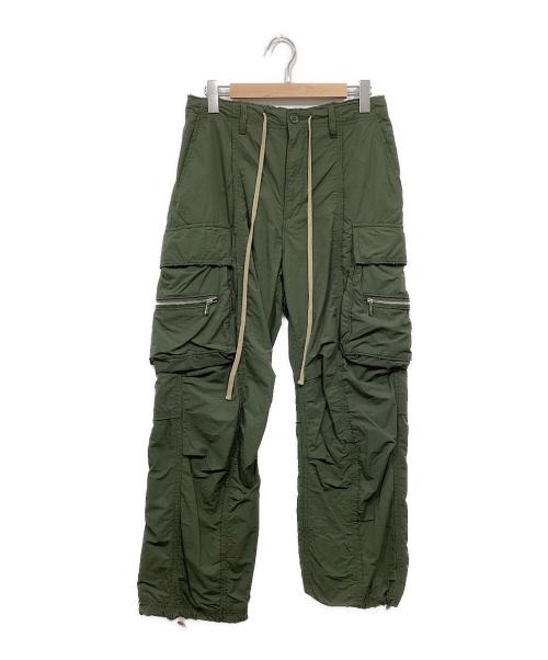 DANKE SCHON（ダンケ シェーン）DANKE SCHON (ダンケ シェーン) クラッシュ加工カーゴパンツ グリーン サイズ:Mの古着・服飾アイテム