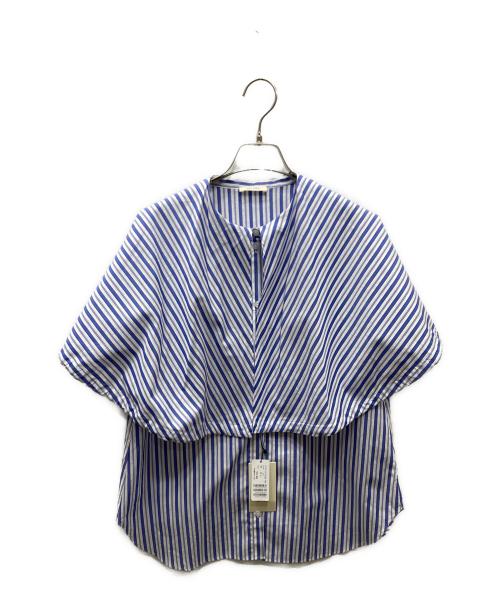 DES PRES（デ プレ）DES PRES (デ プレ) コットン ケープカラーブラウス ブルー サイズ:サイズ36の古着・服飾アイテム