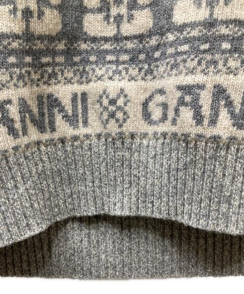 GANNI（ガニー）Ganni (ガニー) ロゴウールミックスベスト グレー サイズ:Lの古着・服飾アイテム