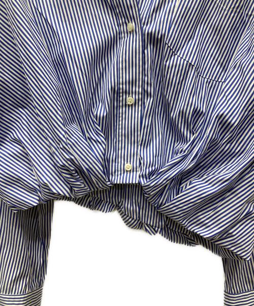 COLUMN（コラム）COLUMN (コラム) クロップドストライプシャツ ホワイト×ブルー サイズ:Freeの古着・服飾アイテム