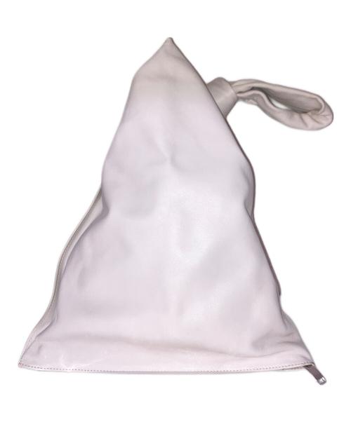 BOTTEGA VENETA（ボッテガベネタ）BOTTEGA VENETA (ボッテガベネタ) Triangle twist leather handbag /トライアングルツイストレザーハンドバッグ ホワイトの古着・服飾アイテム