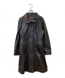 BALMAIN（バルマン）の古着「ラムレザーコート」｜ブラウン