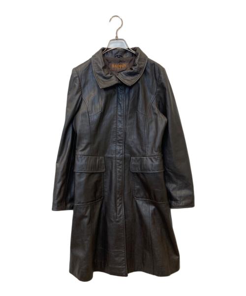 BALMAIN（バルマン）BALMAIN (バルマン) ラムレザーコート ブラウン サイズ:9の古着・服飾アイテム