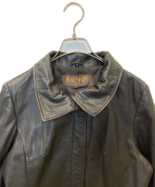 BALMAIN（バルマン）BALMAIN (バルマン) ラムレザーコート ブラウン サイズ:9の古着・服飾アイテム