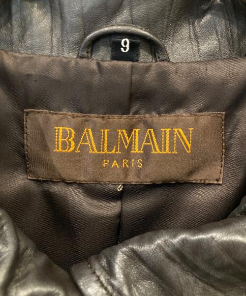 BALMAIN（バルマン）BALMAIN (バルマン) ラムレザーコート ブラウン サイズ:9の古着・服飾アイテム