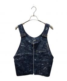 Fake Ass Flowers（フェイク アス フラワーズ）の古着「ジップベスト」｜ブルー