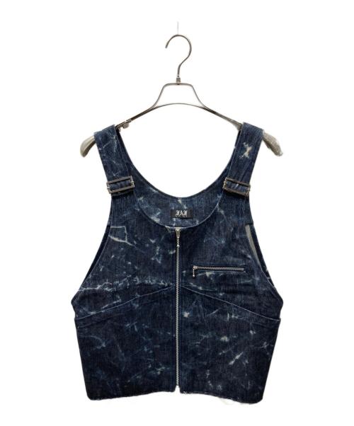 Fake Ass Flowers（フェイク アス フラワーズ）FAKE ASS FLOWERS (フェイク アス フラワーズ) ジップベスト ブルー サイズ:2の古着・服飾アイテム