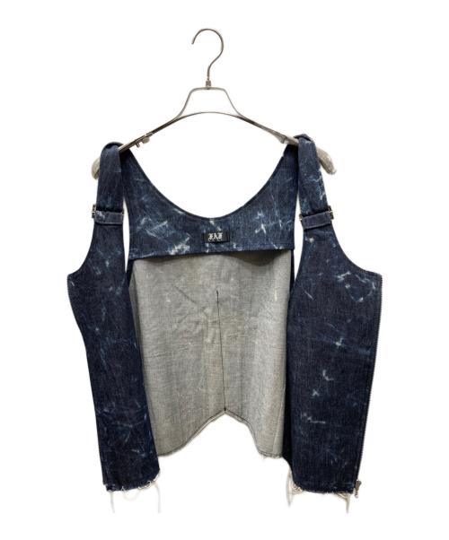 Fake Ass Flowers（フェイク アス フラワーズ）FAKE ASS FLOWERS (フェイク アス フラワーズ) ジップベスト ブルー サイズ:2の古着・服飾アイテム