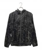 MARK&LONAマークアンドロナ）の古着「スカル総柄ジップパーカー」｜ブラック