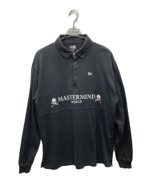 Mastermind WORLD（マスターマインド ワールド）Mastermind WORLD (マスターマインド ワールド) New Era (ニューエラ) 長袖ラガーポロシャツ ブラック サイズ:SIZE XLの古着・服飾アイテム