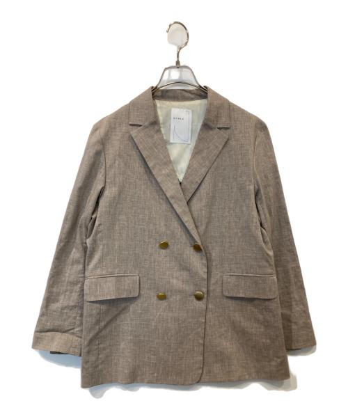 Noble（ノーブル）Noble (ノーブル) 麻ストレッチダブルブレストジャケット　22010240501020 ベージュ サイズ:38の古着・服飾アイテム