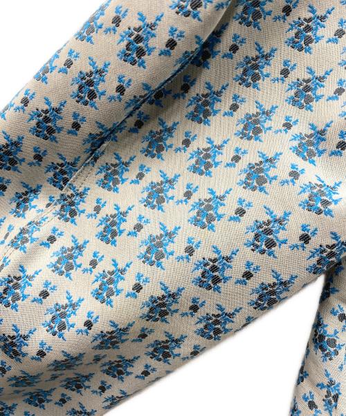 IRENE（アイレネ）IRENE (アイレネ) 総柄ノーカラージャケット ブルー サイズ:36の古着・服飾アイテム