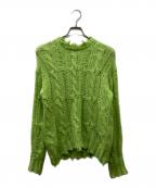 Acne studiosアクネ ストゥディオス）の古着「Frayed Cable Knit Sweater ニット」｜グリーン