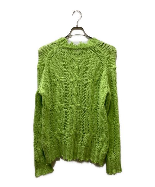 Acne studios（アクネ ストゥディオス）ACNE STUDIOS (アクネ ストゥディオス) Frayed Cable Knit Sweater ニット グリーン サイズ:ＸＳの古着・服飾アイテム