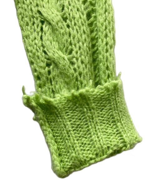 Acne studios（アクネ ストゥディオス）ACNE STUDIOS (アクネ ストゥディオス) Frayed Cable Knit Sweater ニット グリーン サイズ:ＸＳの古着・服飾アイテム