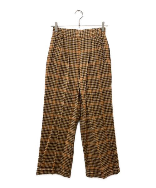 Maison Margiela（メゾンマルジェラ）Maison Margiela (メゾンマルジェラ) ウールチェックトラウザーズパンツ ベージュ サイズ:38の古着・服飾アイテム