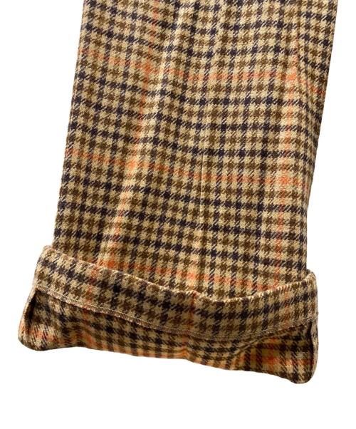 Maison Margiela（メゾンマルジェラ）Maison Margiela (メゾンマルジェラ) ウールチェックトラウザーズパンツ ベージュ サイズ:38の古着・服飾アイテム