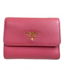 PRADA（プラダ）の古着「三つ折り財布 コンパクトウォレット」｜ピンク（PEONIA）
