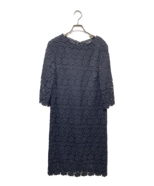 mikako nakamura（ミカコ ナカムラ）mikako nakamura (ミカコ ナカムラ) クロシェ総レースワンピース ブラック サイズ:36の古着・服飾アイテム