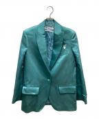 OFFWHITEオフホワイト）の古着「Satin-effect single-breasted blazer テーラードジャケット」｜グリーン