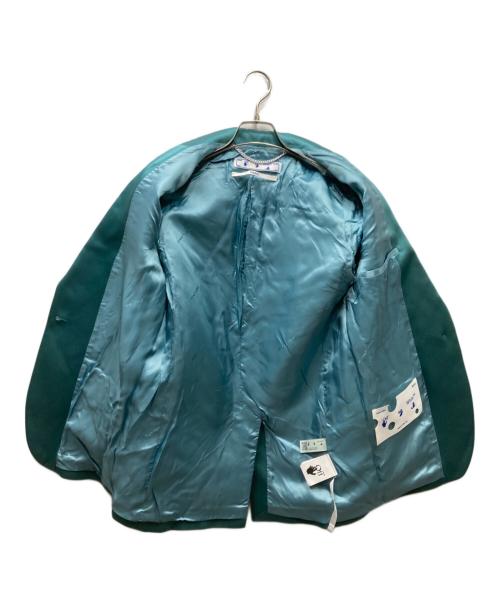OFFWHITE（オフホワイト）OFFWHITE (オフホワイト) Satin-effect single-breasted blazer テーラードジャケット グリーン サイズ:38の古着・服飾アイテム